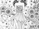 Coloring Pages for Adults Of People Girl with Bunny Flowers Coloring Page