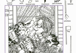 Coloring Pages for Adults with Hidden Objects Waiting for their Turn Hidden Picture Coloring Page