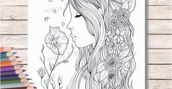 Coloring Pages for Copic Markers Printed Coloring Pages for Adults or Kids Fairy Mermaid