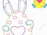 Coloring Pages for Easter Bunny Easter Bunny with Colored Outline for Coloring Page