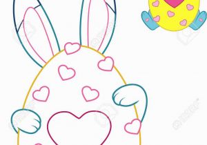 Coloring Pages for Easter Bunny Easter Bunny with Colored Outline for Coloring Page