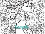 Coloring Pages for Gel Pens Instant Download Coloring Page Cute Sea Unicorn Doodle