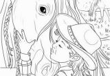 Coloring Pages for Girls Horses Girl and A Horse