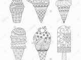 Coloring Pages for Ice Cream Zentangle Ice Cream Set for Coloring Book for Adult and