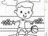 Coloring Pages for Little Boy Little Boy Playing Basketball Coloring Page Stock