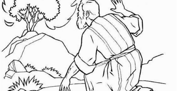 Coloring Pages for Moses and the Burning Bush the Incredible Moses Burning Bush Coloring Page to Encourage