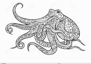 Coloring Pages for Ocean Animals Octopus Coloring Book for Adults Vector Stock Vector