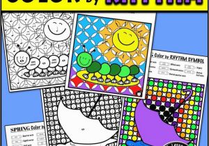 Coloring Pages for Quarter Notes Distance Learning Spring Music Color by Code Worksheet Note
