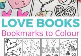 Coloring Pages for Valentines Cards Love Books Free Colouring Bookmarks