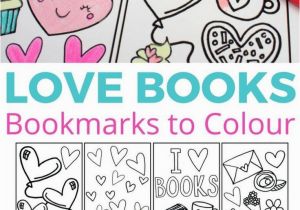 Coloring Pages for Valentines Cards Love Books Free Colouring Bookmarks