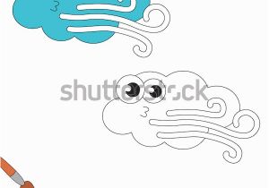 Coloring Pages for Weather Symbols Funny Wind Weather Be Colored Coloring Stock Vector Royalty
