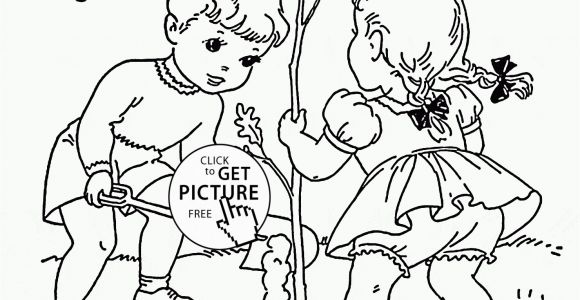 Coloring Pages for Young Kids Children Plant Tree Coloring Page for Kids Spring Coloring