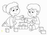 Coloring Pages for Young toddlers toddler Boy and Girl Playing Two Cute Children Playing with