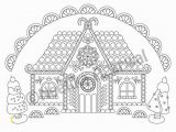 Coloring Pages Gingerbread Houses Printable Gingerbread House Christmas Adult Coloring Page