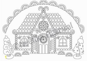 Coloring Pages Gingerbread Houses Printable Gingerbread House Christmas Adult Coloring Page