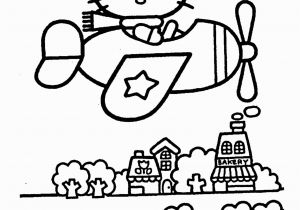 Coloring Pages Hello Kitty Plane Hello Kitty On Airplain – Coloring Pages for Kids with