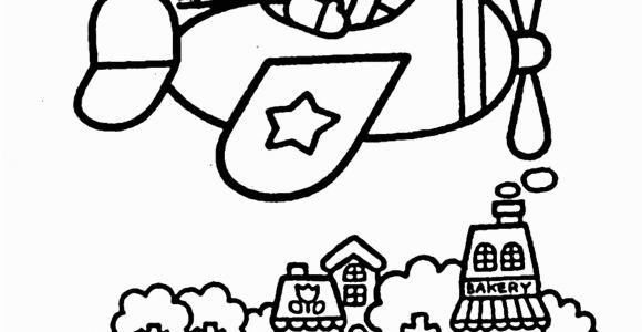 Coloring Pages Hello Kitty Plane Hello Kitty On Airplain – Coloring Pages for Kids with