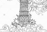 Coloring Pages Lighthouse Free Printable Hand Drawn Doodle Outline Lighthouse Decorated with Floral