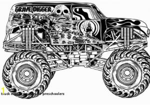 Coloring Pages Monster Trucks Grave Digger Truck Coloring Pages for Preschoolers Grave Digger Coloring Pages