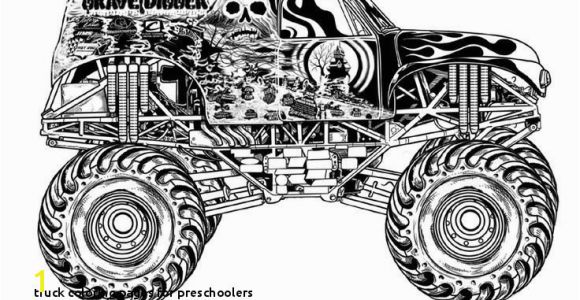 Coloring Pages Monster Trucks Grave Digger Truck Coloring Pages for Preschoolers Grave Digger Coloring Pages