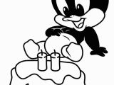 Coloring Pages Of Baby Daffy Duck Baby Daffy Duck and Birthday Cake Coloring Pages Netart