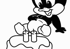 Coloring Pages Of Baby Daffy Duck Baby Daffy Duck and Birthday Cake Coloring Pages Netart