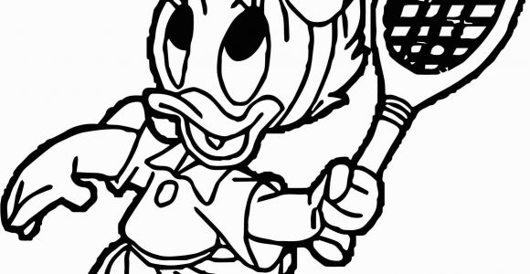 Coloring Pages Of Baby Daisy Cool Baby Daisy Duck Playing Badminton Coloring Page