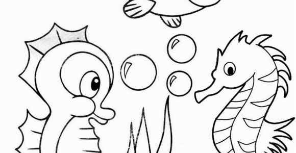 Coloring Pages Of Baby Sea Animals Cute Baby Seahorse Coloring Page