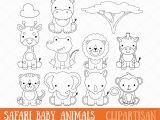 Coloring Pages Of Baby Zoo Animals Safari Baby Animals Clipart Digital Stamps Coloring Page