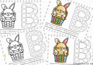 Coloring Pages Of Bunnies Printable B is for Bunny Dot Marker Coloring Pages Simple Fun for Kids
