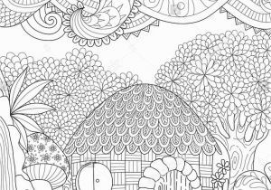 Coloring Pages Of Cloud Zendoodle Design Of Small Hut In the forest with Abstract Clouds for