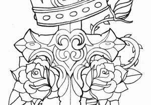 Coloring Pages Of Crosses and Roses Crown Cross Rose and Thorn by Cko