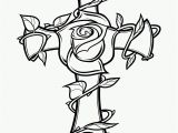 Coloring Pages Of Crosses and Roses Rose and the Cross Coloring Page Free Printable Coloring