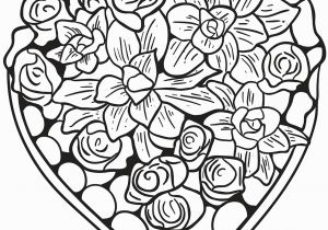 Coloring Pages Of Hearts and Flowers Heart Made Of Flowers Coloring Page