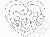 Coloring Pages Of Hearts and Flowers Heart with Three Flowers Coloring Page – Coloring Page