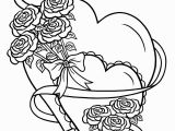 Coloring Pages Of Hearts and Flowers Love Simple Heart with Flowers Anti Stress Adult