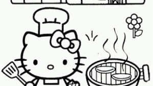 Coloring Pages Of Hello Kitty and Friends Hello Kitty Bbq Coloring Page