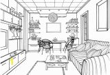 Coloring Pages Of Living Room Living Room with A Luminous Ball Coloring Page