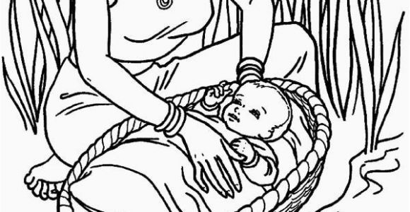 Coloring Pages Of Miriam and Baby Moses 24 Baby Moses Coloring Page with Images