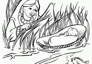 Coloring Pages Of Miriam and Baby Moses Miriam and Baby Moses Coloring Page