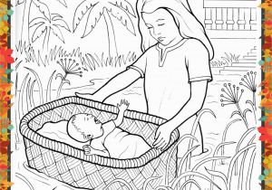Coloring Pages Of Miriam and Baby Moses Printable Coloring Page for Kids and Adults Bible