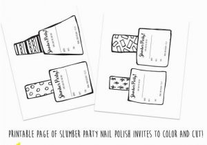 Coloring Pages Of Nail Polish Printable Coloring Slumber Party Invitations Nail Polish Invites Girls Birthday Party Tween Girls Instant Printable