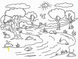 Coloring Pages Of Rivers River Landscape Coloring Page