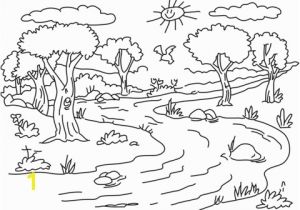 Coloring Pages Of Rivers River Landscape Coloring Page