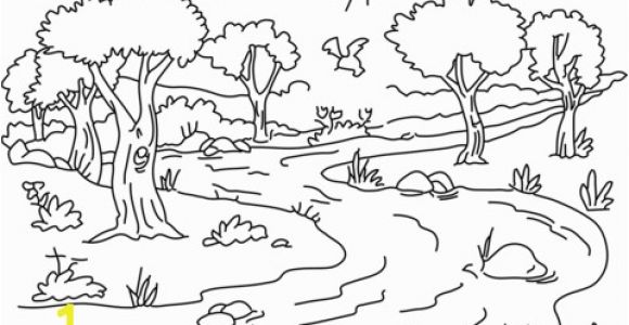 Coloring Pages Of Rivers River Landscape Coloring Page