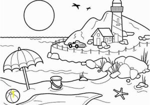 Coloring Pages Of Sandcastles Landscapes Beach Landscapes with Lighthouse Coloring Pages Beach