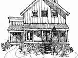 Coloring Pages Of School House My House & Studio In the Country Black Line Drawing Mwoodpen