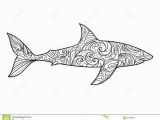 Coloring Pages Of Sharks Printable Shark Coloring Book for Adults Vector Stock Vector