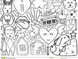 Coloring Pages Of Stars and Hearts Sketch Cute Elements Stock Vector Illustration Of Cafe
