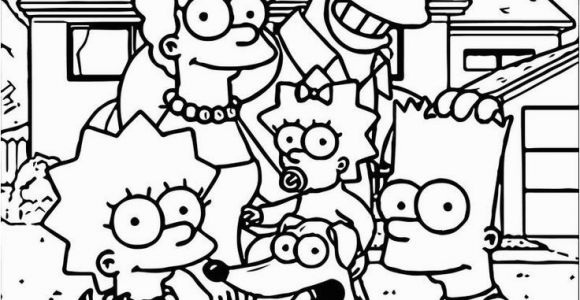 Coloring Pages Of the Simpsons Family Simpsons Family at Street Coloring Page In 2020